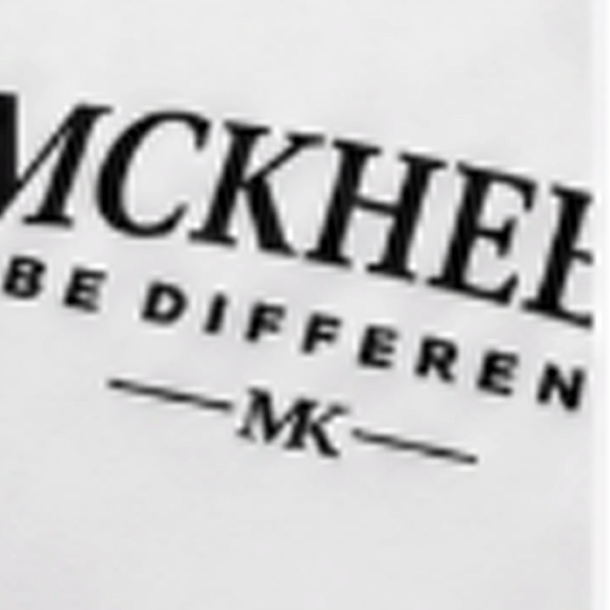 MCKHEER Be Different Front Print Tee - Beyaz